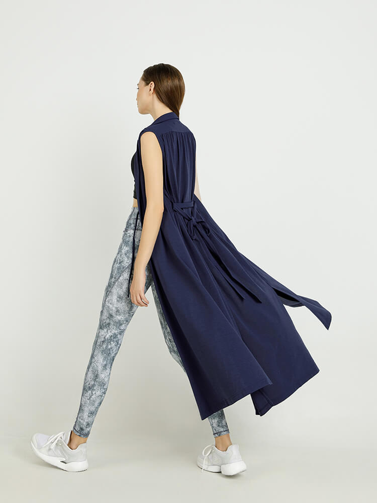 OUTLET・サスティナブル ジレ風2WAYガウンワンピース