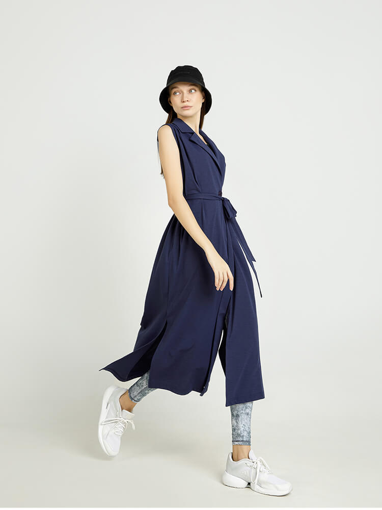 OUTLET・サスティナブル ジレ風2WAYガウンワンピース