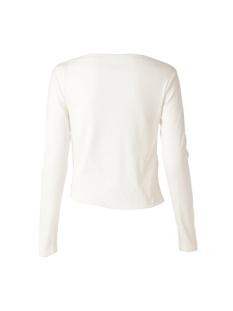 フロントタイアップショート丈ロングスリーブTシャツ