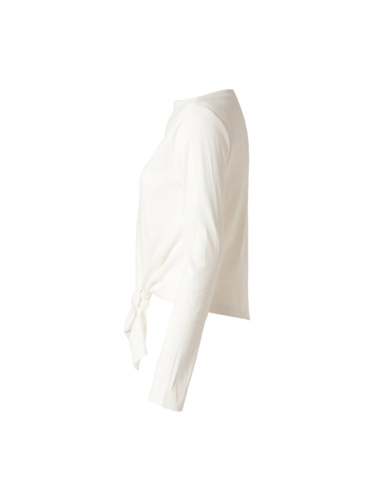 フロントタイアップショート丈ロングスリーブTシャツ