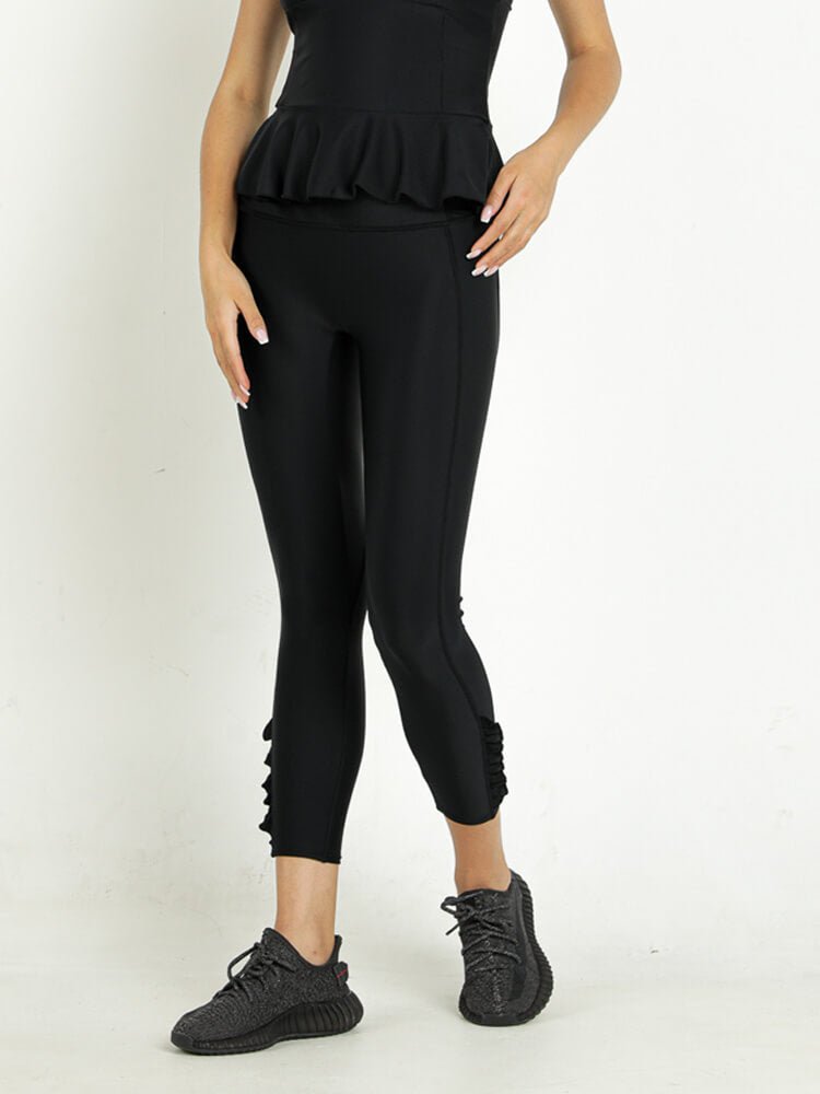 フリルヘム レギンス(ブラック)