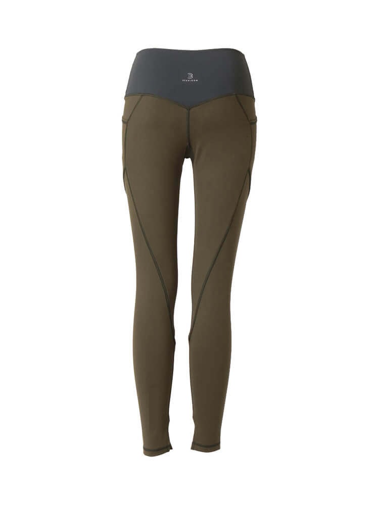 裸 HADAKA フィール レギンス (カーキ × グレー)