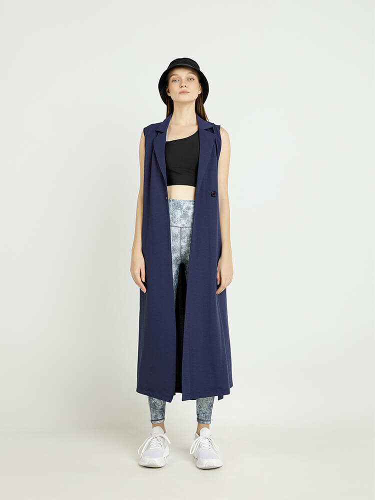 サスティナブル ジレ風2WAYガウンワンピース