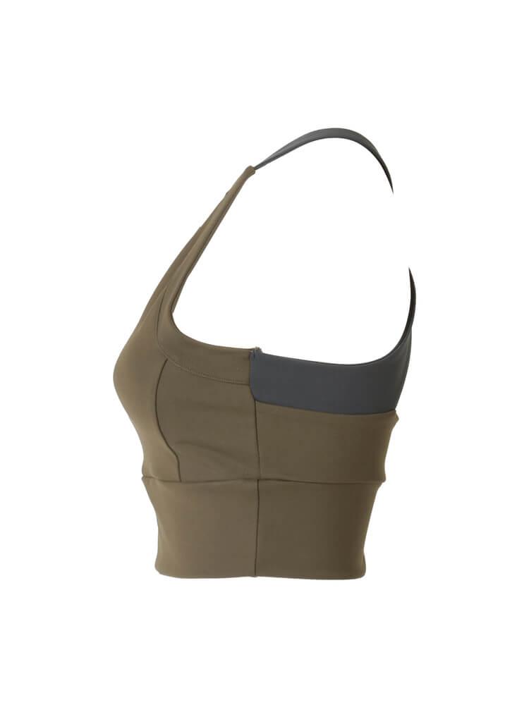 裸 HADAKA フィール ブラトップ (カーキ × グレー)