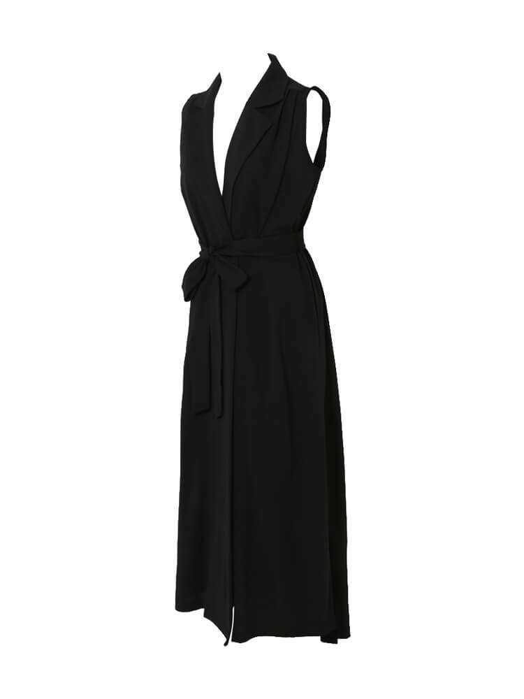 サスティナブル ジレ風2WAYガウンワンピース