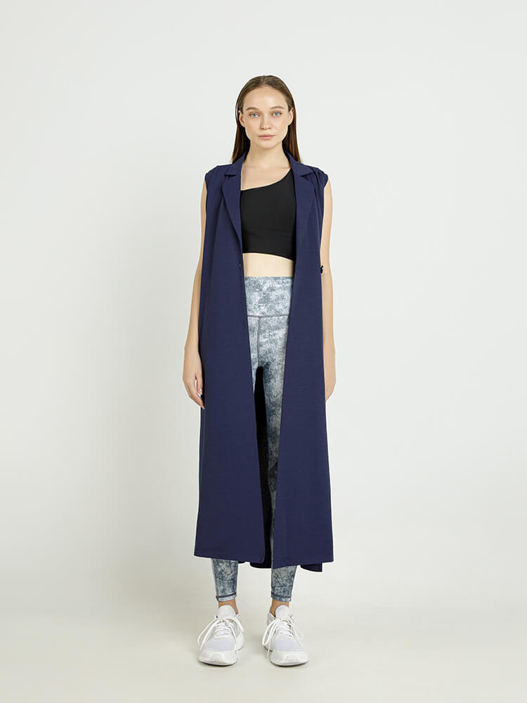 サスティナブル ジレ風2WAYガウンワンピース